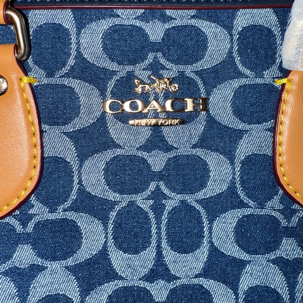 Coach Blue and Tan Women's Bag